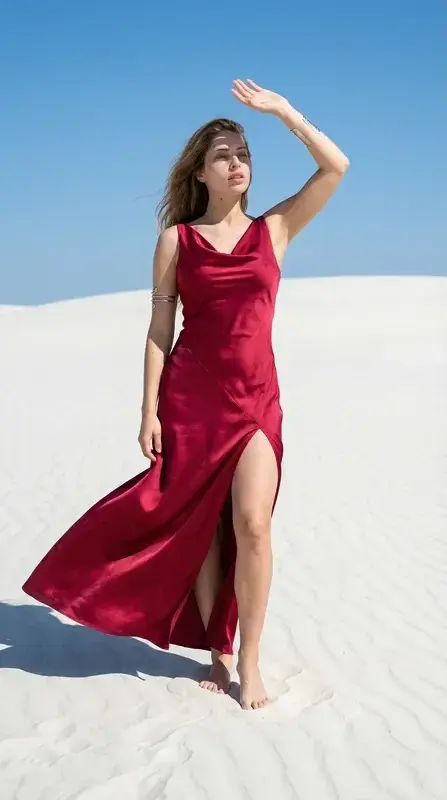 Cinematic desert fashion output